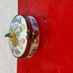 Vintage Limoges porcelain hand painted flower basket